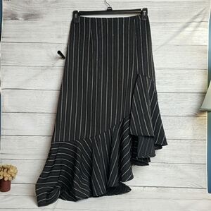 Farrow Pin Stripe Asymmetrical Midi Skirt‎ Women's Small